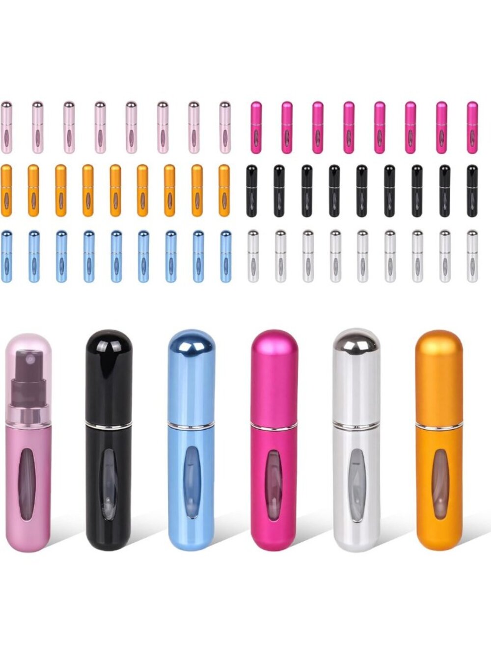 60PCS Mini Refillable Perfume Atomizers - Travel Size Spray Bottles, Fine Mist